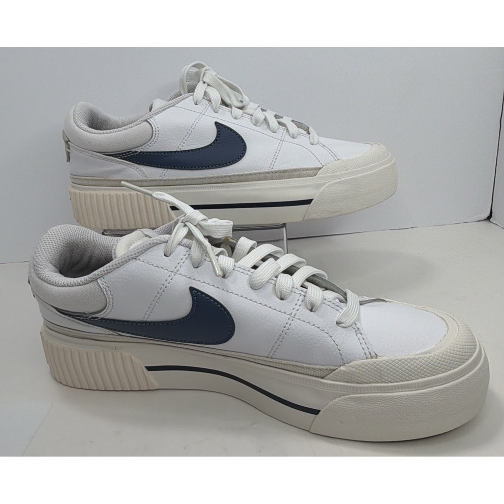 Size 9 - Nike Court Legacy Lift White Diffused Blue Platform Sneakers DM7590-104 - Picture 13 of 16